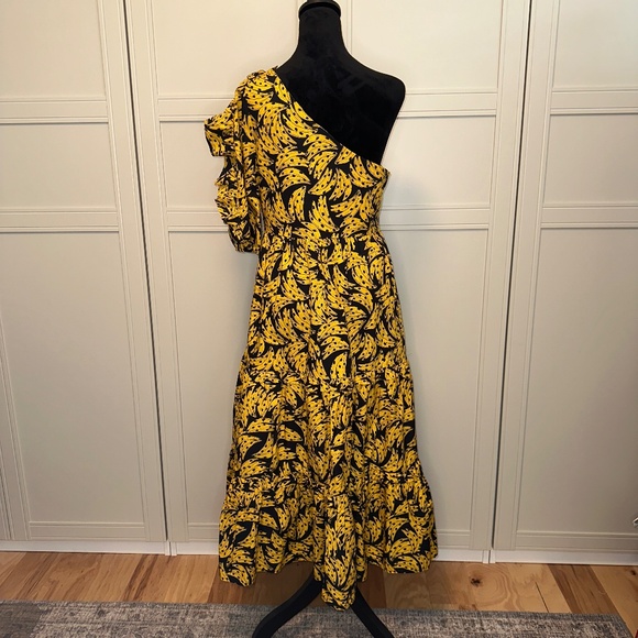 Farm Rio Banana One-Shoulder Midi Dress - Picture 10 of 16